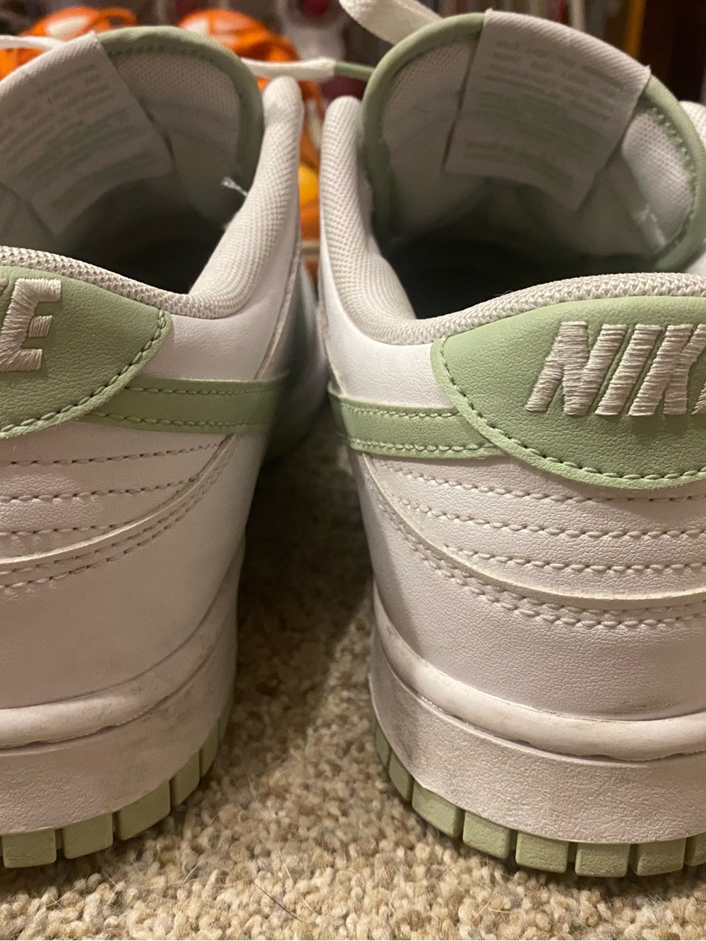 Nike Dunk Men’s White Low-Top Sneakers with Honeydew Logo and Accents - Picture 5 of 13
